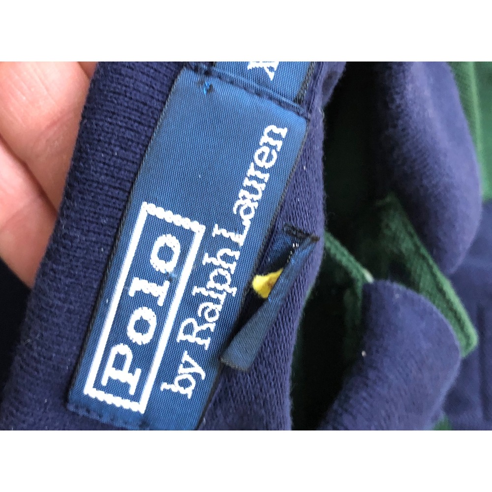 Polo Ralph Lauren Rugby Men's Shirt Long Sleeve Striped Logo XL Green Navy‎ - Picture 4 of 10
